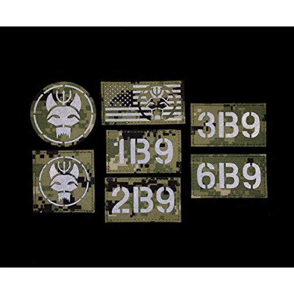 ODSP Airsoft Morale Patch 2 Seal Team DEVGRU Trident Cat Head IR Infrared Reflective Patch, Customizable Personalized American Flag, Call Sign, Dont Tread On Me Army Morale Military Tactical Fastener Hook Loop Backed Patches
