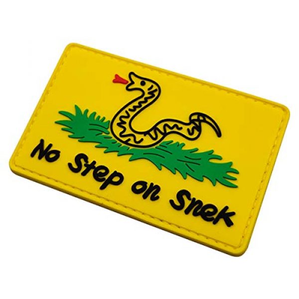 ODSP Airsoft Morale Patch 7 No Step On Snek Military Morale PVC Patch, Tactical Emblem Badges Appliques Hook and Loop Fasteners Backing, 3.15 x 1.97 Inch, Bubble of 2 Pieces