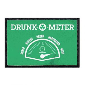 P PULLPATCH Airsoft Morale Patch 1 Drunk-O-Meter - Green Distressed Morale Patch | Hook and Loop Attach for Hats, Jeans, Vest, Coat | 2x3 in | by Pull Patch