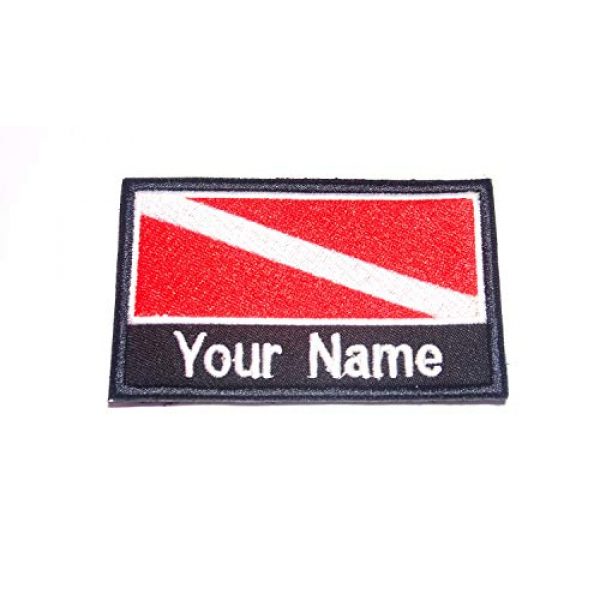 DREAM ARMY Airsoft Morale Patch 1 Custom Name Text Scuba Diving Diver Dive Flag Patch Morale Patch Hook Backing