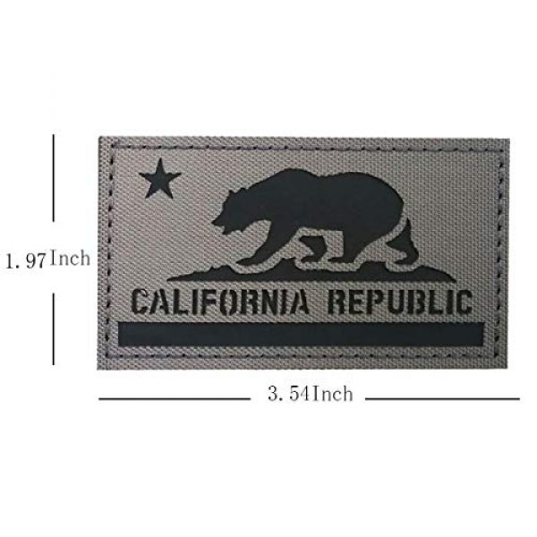 ODSP Airsoft Morale Patch 4 Reflective California State Flag Patch Tactical Military Morale Patches for Hats, Jeans, Jackets, Vest, Coat, Clothes - Fastener Hook and Loop Backing - 3.54 x 1.97Inch