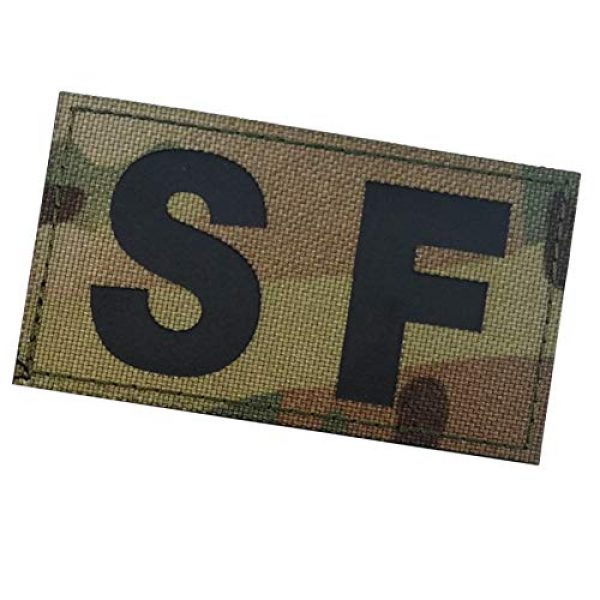 ODSP Airsoft Morale Patch 5 SF Infrared Reflective Patch, IR Military Tactical Morale Armband Badges Sticker Gift Emblem Appliques with Hook and Loop Fastener Attach Sew on Patches, Multicam, 2 Pieces, 3.54 x 1.97 Inch