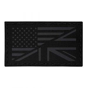 Tactical Freaky Airsoft Morale Patch 1 IR Blackout USA UK Union Jack Friendship Flag 2x3.5 Infrared Tan IFF Tactical Morale Touch Fastener Patch