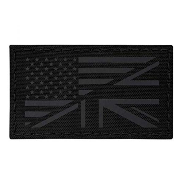 Tactical Freaky Airsoft Morale Patch 1 IR Blackout USA UK Union Jack Friendship Flag 2x3.5 Infrared Tan IFF Tactical Morale Touch Fastener Patch