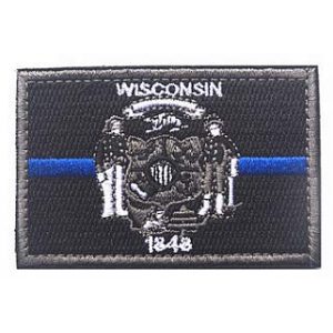 Embroidery Patch Airsoft Morale Patch 1 US Wisconsin State Flag Patch Military Hook Loop Tactics Morale Embroidered Patch (color3)