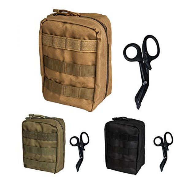 Krisvie Tactical Pouch 2 Krisvie Tactical EMT Pouch 1000D Nylon Molle First Aid Bag for Outdoor (Tan)