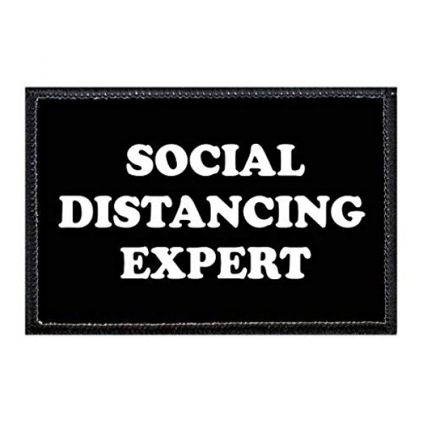 P PULLPATCH Airsoft Morale Patch 1 Social Distancing Expert | Hook and Loop Attach for Hats, Jeans, Vest, Coat | 2x3 in | by Pull Patch