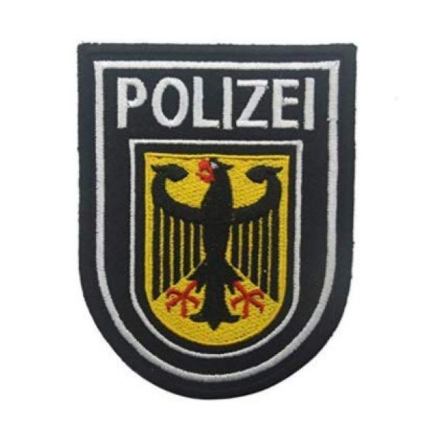 Tactical Embroidery Patch Airsoft Morale Patch 1 Polizei Deutschland Greman Imperial Eagle Germany Tactical Embroidery Patch Hook & Loop Morale Patch Military Patch for Clothing Accessory Backpack Armband