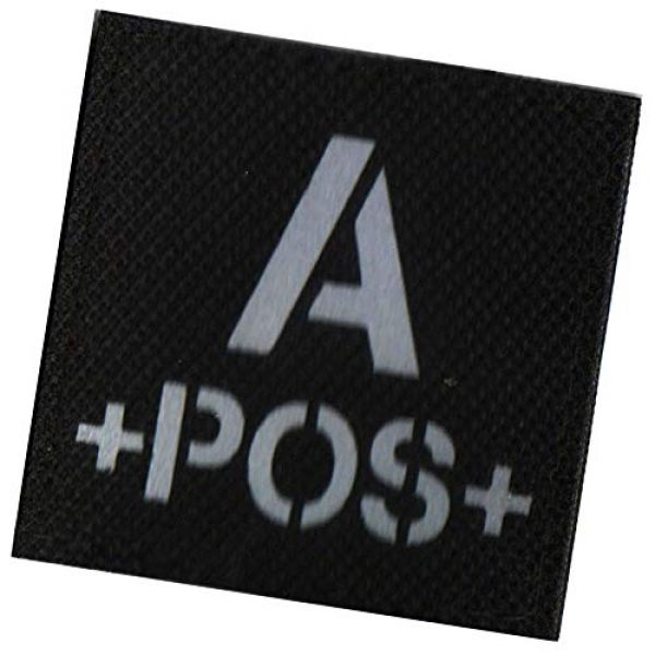 ODSP Airsoft Morale Patch 5 IR Reflective Tactical Blood Type A+ Positive POS Patch Embroidered Military Morale Badge for Outdoors 1.97 x 1.97 inch Pack of 2