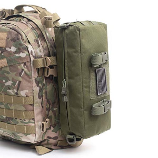 IronSeals Tactical Pouch 6 IronSeals AQ Tactical Large Shoulder Tape Molle EDC Pouch Bag Zipper Tough Fastener Hook & Loop with Flag Patch