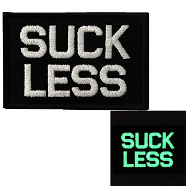 EmbTao Airsoft Morale Patch 2 EmbTao Glow in Dark Suck Less Military Morale Tactical Embroidered Applique Fastener Hook&Loop Patch