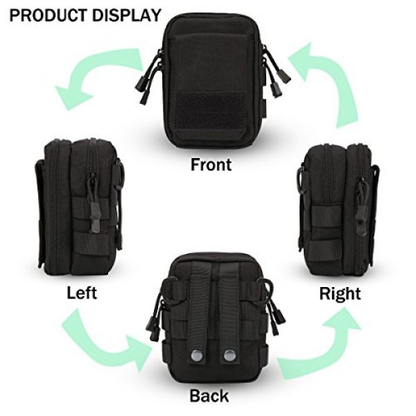 IronSeals Tactical Pouch 3 IronSeals AQ Multipurpose Tactical Nylon Molle Utility IFAK Waist Bag Holster with Detachable Strap with US Flag Patch
