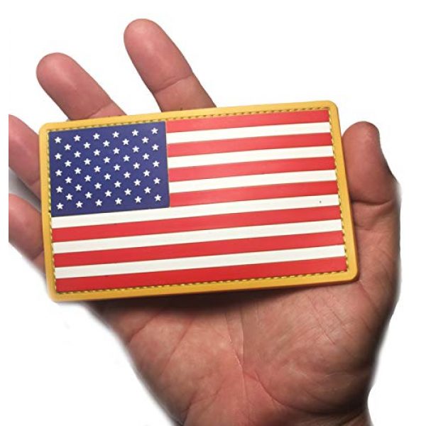 Empire Tactical USA Airsoft Morale Patch 2 PVC Large 3x5 Inch Color Tactical Us USA Flag (Hook/Loop) Patch