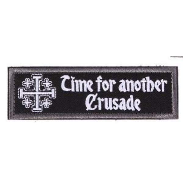 Tactical Embroidery Patch Airsoft Morale Patch 5 Templar Knights Cross Time for Another Crusade Tactical Embroidery Patch Hook & Loop Morale Patch Military Patch for Clothing Accessory Backpack Armband (4pcs)