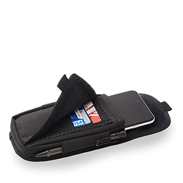 CarGo Tactical Pouch 1 CarGo Works EDC Phone Pouch, Card Holder, Cell Phone Wallet with Pocket for Credit Card, ID, Business Card, iPhone, Android and Most Smartphones, Black