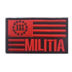Tactical Embroidery Patch Airsoft Morale Patch 1 Militia Tactical Embroidery Patch Hook & Loop Morale Patch Military Patch for Clothing Accessory Backpack Armband (color2)