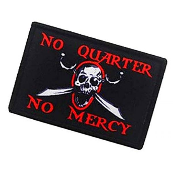 Fine Print Patch Airsoft Morale Patch 3 No Quarter No Mercy Pirate Skull Military Hook Loop Tactics Morale Printed Patch