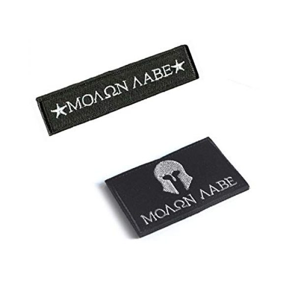 Acbell Airsoft Morale Patch 3 Molon Labe Milltary Tactical Morale Patches Fabric Embroidered Emblem Badges with Fastener Hook & Loop 2Pcs