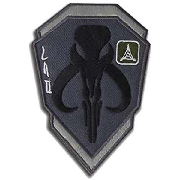 Great Supplier Airsoft Morale Patch 1 Mandalorian Mythosaur Skull Crest Shield Embroidered Patch Emblem Tactical Military Morale Funny Badages Appliques Patches with Fastener Hook and Loop Backing, 3.94 x 2.76 Inch