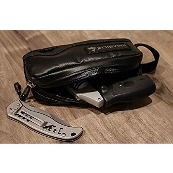 Amabilis Tactical Pouch 5 Amabilis Water Resistant, Bullet Proof Stash Capsule Dopp Kit, Toiletry Bag, Tactical Concealment and Small Items Storage Pouch, 7.5 x 4 x 1.5 Inches - 40 Cubic in