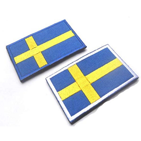Tactical Embroidery Patch Airsoft Morale Patch 1 2pcs Sweden Flag Embroidery Patch Military Tactical Morale Patch Badges Emblem Applique Hook Patches for Clothes Backpack Accessories
