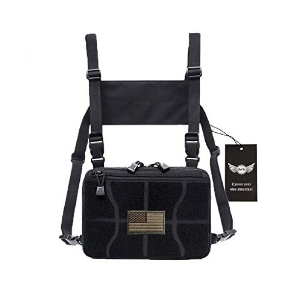 AegisTac Tactical Pouch 1 AegisTac Tactical Chest Rig Bag Recon Kit Bags Combat Chest Pack Radio Chest Harness Molle Vest Bags Front Pouch Tool Pouch EDC Carry Pouch