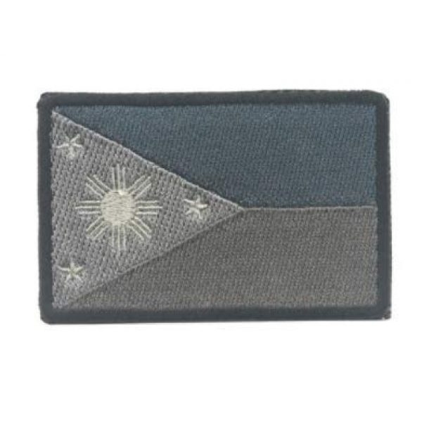 Tactical Embroidery Patch Airsoft Morale Patch 1 Philippines Flag Tactical Embroidery Patch Hook & Loop Morale Patch Military Patch for Clothing Accessory Backpack Armband (color2)