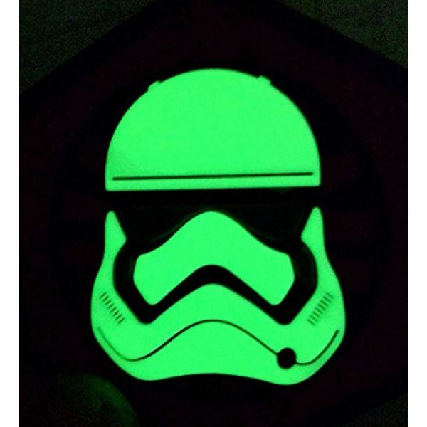 Empire Tactical USA Airsoft Morale Patch 3 2.5" x 2.5" 3d PVC First Order Gitd Glow in the Dark Stormtrooper Helmet morale hook/loop Patch