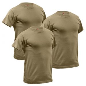 Rothco Tactical Shirt 1 3-Pack Quick Dry Moisture Wicking T-Shirt, AR 670-1 Coyote Brown