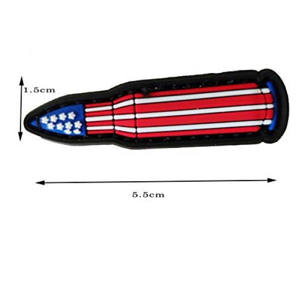 Minason Airsoft Morale Patch 2 Funny X400 Gun US Flag One Size Fits All Bullet Morale Tactical Patch PVC Applique Attachment Fastener Hook & Loop on Tactical Hat Bags Jackets and Gear (US Flag)