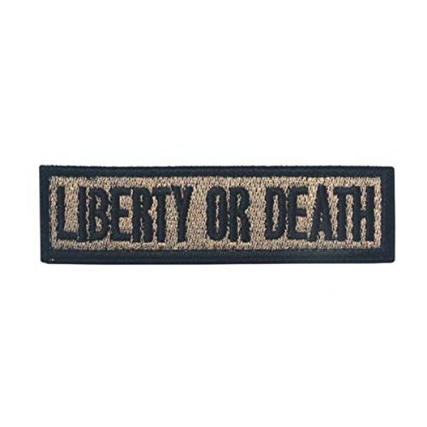 Tactical Embroidery Patch Airsoft Morale Patch 2 Liberty or Death Tactical Embroidery Patch Hook & Loop Morale Patch Military Patch for Clothing Accessory Backpack Armband (5pcs)