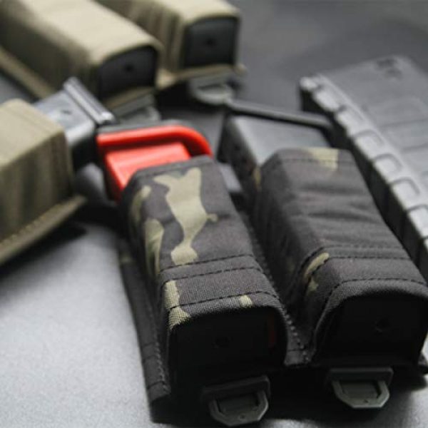 Yamix Tactical Pouch 2 KYWI 9mm Double Magazine Pouch, Outdoor Tactical Pouch Hunting Game Equipment - Mutilcam Black