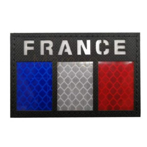 Tactical Embroidery Patch Airsoft Morale Patch 2 IR France Flag Infrared Reflective Tactical Embroidery Patch Hook & Loop Morale Patch Military Patch for Clothing Accessory Backpack Armband (4pcs)