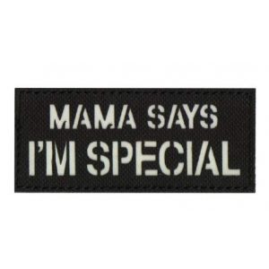 Tactical Embroidery Patch Airsoft Morale Patch 1 Mama Says I'm Special Infrared Reflective IR Patch Military Tactical Morale Patch Badges Emblem Applique Hook Patches for Clothes Backpack Accessories