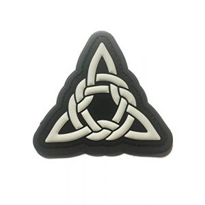 Empire Tactical USA Airsoft Morale Patch 1 The Black Celtic Knot Triangle 1 Morale PVC Patch 2.9" x 2.6"