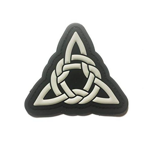 Empire Tactical USA Airsoft Morale Patch 1 The Black Celtic Knot Triangle 1 Morale PVC Patch 2.9" x 2.6"