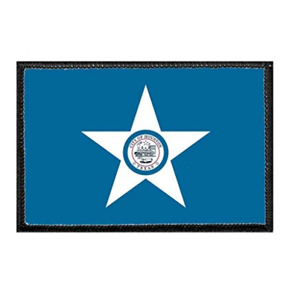 P PULLPATCH Airsoft Morale Patch 1 Houston City Flag - Color Morale Patch | Hook and Loop Attach for Hats, Jeans, Vest, Coat | 2x3 in | by Pull Patch