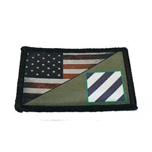 RedheadedTshirts Airsoft Morale Patch 1 Full Color 3rd Infantry Division/USA Flag Morale Patch 2x3" Hook and Loop Made in The USA