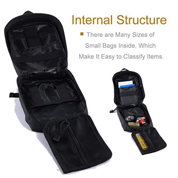 R.SASR Tactical Pouch 7 Tactical Medical Molle Pull Away Pouch, Tactical MOLLE Utility Pouch (Black)