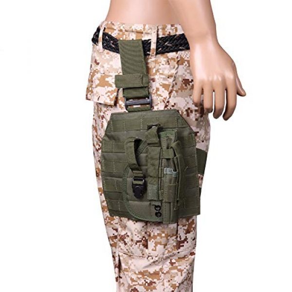 Gexgune Tactical Pouch 4 Gexgune Molle Adjustable Tactical Holster Puttee Thigh Leg PB 075 Pistol Gun Holster Pouch with Magazine Pocket 5 Colors Optional