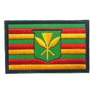 Embroidery Patch Airsoft Morale Patch 1 Kanaka Maoli Flag Hawaii Historical Native Hawaiian Military Hook Loop Tactics Morale Embroidered Patch