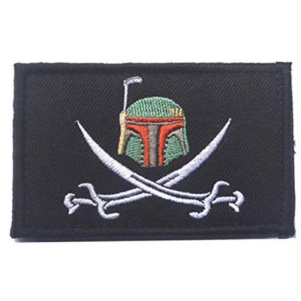 Tactical Embroidered Patch Airsoft Morale Patch 1 Star Wars Boba Fett Calico Jack Morale Patch Mandalorian Bounty Hunter Military Patch Fabric Embroidered Badges Patch Tactical Stickers for Clothes with Hook & Loop