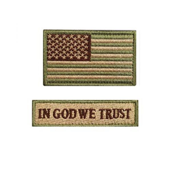 Chien Airsoft Morale Patch 1 Chien Tactical Morale Embroidery Patch Funny Military Patch USA Flag Full Embroidered Appliques for Caps Bags Vests Military Uniforms (2 Pieces Multitan(USA+in GOD WE Trust))