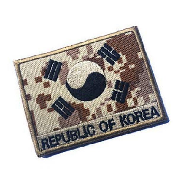 Embroidery Patch Airsoft Morale Patch 2 South Korean Flag Military Hook Loop Tactics Morale Embroidered Patch (color4)