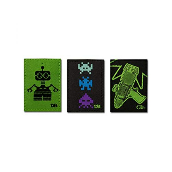 DIME BAGS Airsoft Morale Patch 1 Dime Bags Interchangeable Accessory Patches | Removable Patches for Bag Customization | Add Personality to Your Favorite Dime Bags Product - Bot, Pixel Alients, Space Gun