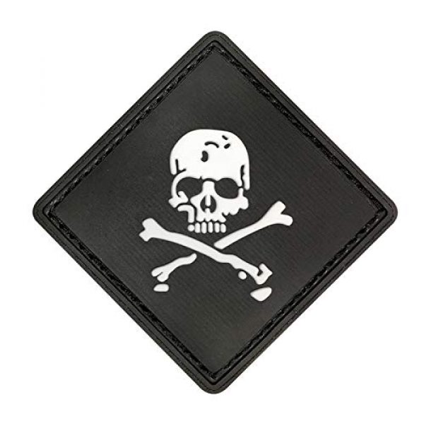 Morton Home Airsoft Morale Patch 1 Morton Home Set I Airsoft Paintball Tactical Military Rubber Badges PVC Rubber 3D Morale Patch (Black Skull Cross)