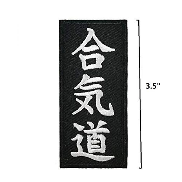 Cute-Patch Airsoft Morale Patch 2 Aikido Boxing & Martial Arts Embroidered Iron on sew on Patch Kanji Applique Black White
