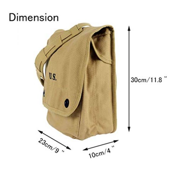 OLEADER Tactical Pouch 4 OLEADER WW2 Military Map Case Shoulder Bag Canvas Messenger bag with Inner Pouch Canvas Khaki)