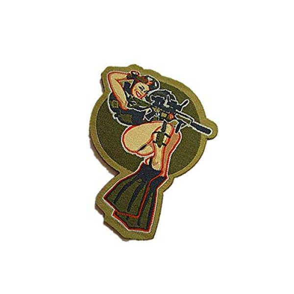 Embroidery Patch Airsoft Morale Patch 3 Dive Girl Pinup Marine Military Hook Loop Tactics Morale Embroidered Patch