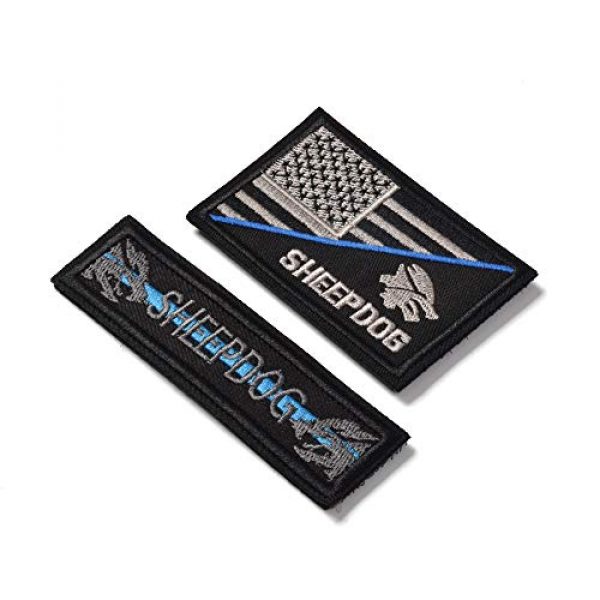 J.CARP Airsoft Morale Patch 4 Sheepdog Thin Blue line, Tactical USA Flag Patch